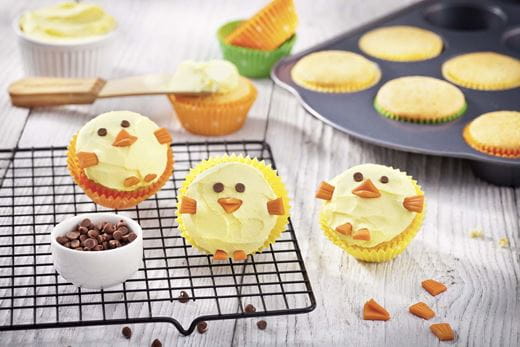recipe image Påskcupcakes söta kycklingar